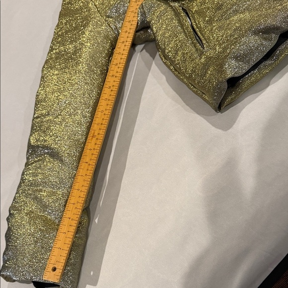 Design Lab Lord & Taylor Metallic Silver & Gold Women's Puffer Bomber Jacket SzS - Picture 7 of 13